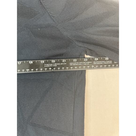 Armani Exchange Sweater Mens 2XL Navy Blue Geometric Cowl Neck Lightweight ￼ - Picture 5 of 6